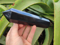 Polished Black Basalt Double Terminated Points x 5 From Antsirabe, Madagascar
