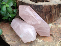 Polished Double Terminated Rose Quartz Points x 6 From Ambatondrazaka, Madagascar