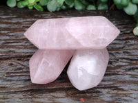 Polished Double Terminated Rose Quartz Points x 6 From Ambatondrazaka, Madagascar