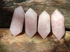 Polished Double Terminated Rose Quartz Points x 6 From Ambatondrazaka, Madagascar - Toprock Gemstones and Minerals 