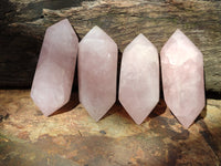 Polished Double Terminated Rose Quartz Points x 6 From Ambatondrazaka, Madagascar