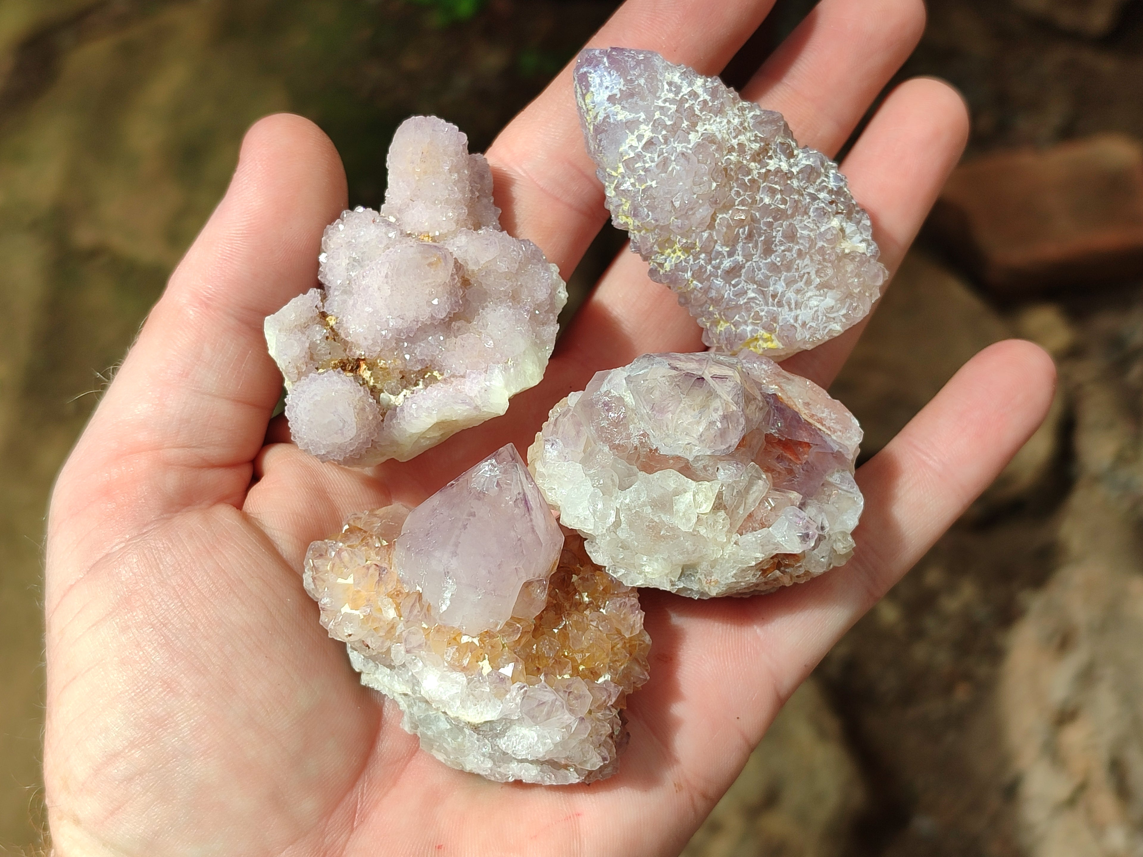 Natural Ametrine Spirit Quartz Clusters x 12 From Boekenhouthoek, South Africa - Toprock Gemstones and Minerals 