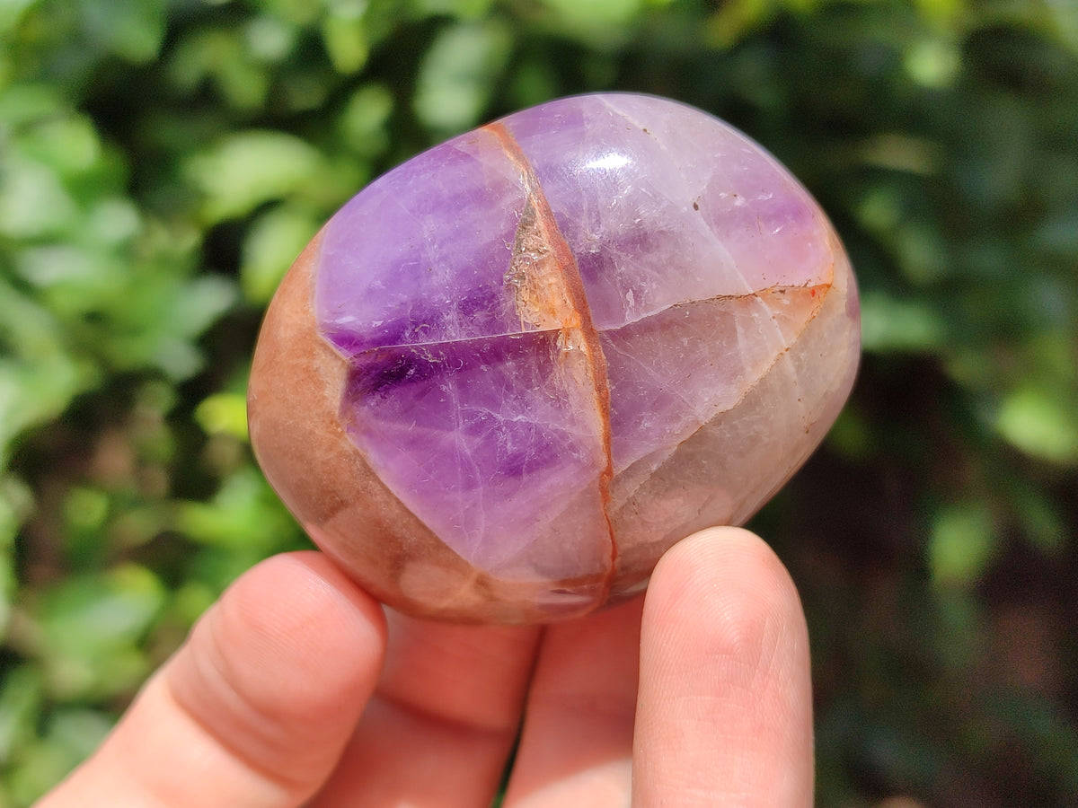 Polished Chevron Amethyst Palm Stones x 24 From Ankazobe, Madagascar - Toprock Gemstones and Minerals 