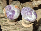 Polished Chevron Amethyst Palm Stones x 24 From Ankazobe, Madagascar - Toprock Gemstones and Minerals 