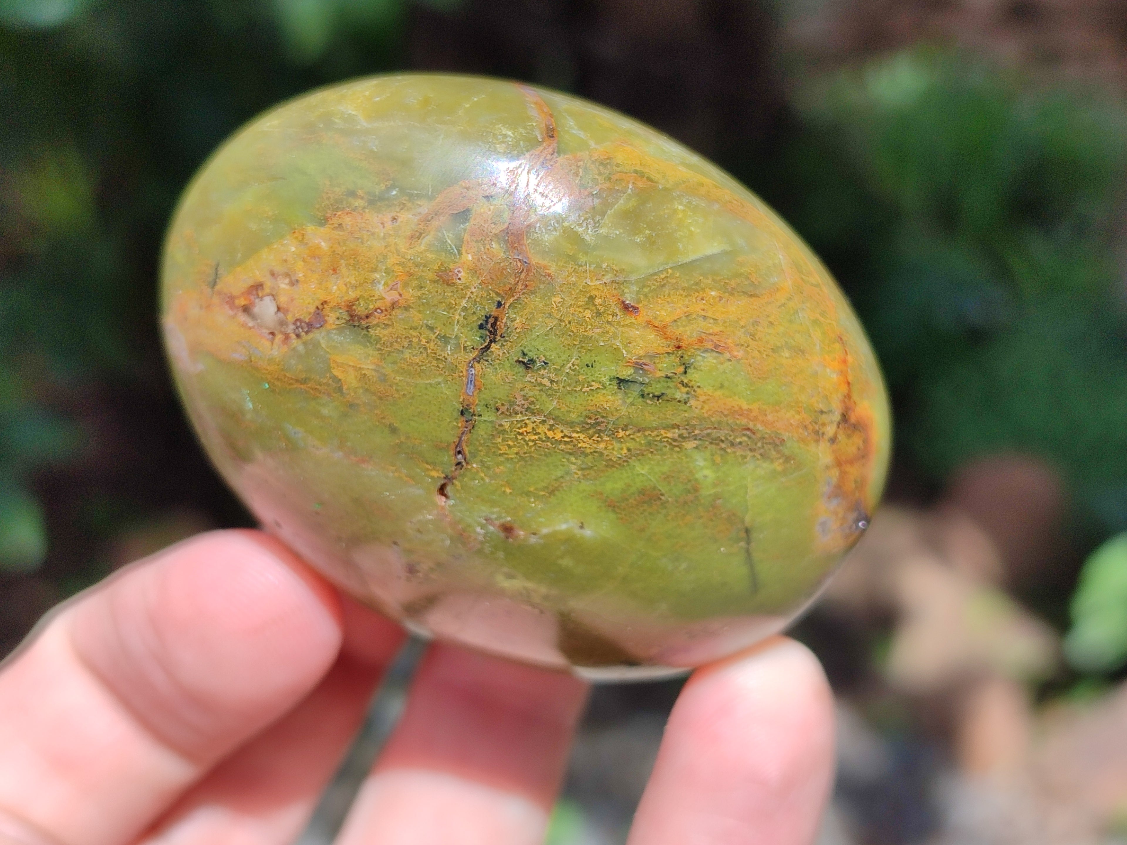 Polished Green Opal Palm Stones x 12 From Betroka, Madagascar - Toprock Gemstones and Minerals 