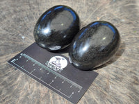 Polished Black Basalt Gemstone Eggs x 6 From Madagascar
