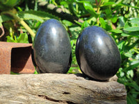 Polished Black Basalt Gemstone Eggs x 6 From Madagascar