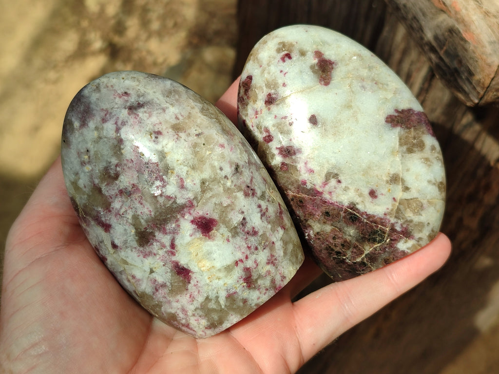 Polished Rubellite Pink Tourmaline Standing Free Forms x 3 From Madagascar - Toprock Gemstones and Minerals 