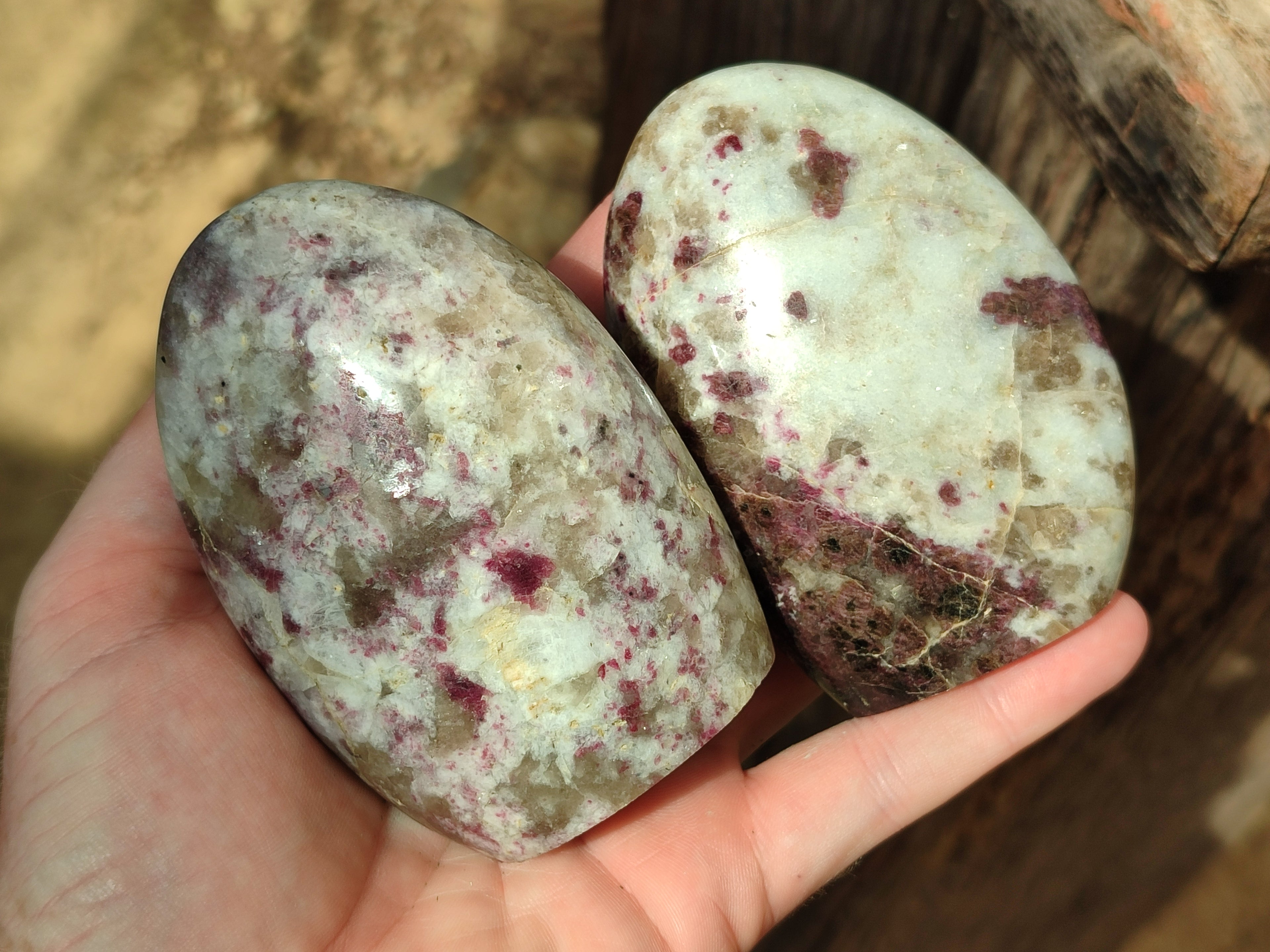 Polished Rubellite Pink Tourmaline Standing Free Forms x 3 From Madagascar - Toprock Gemstones and Minerals 
