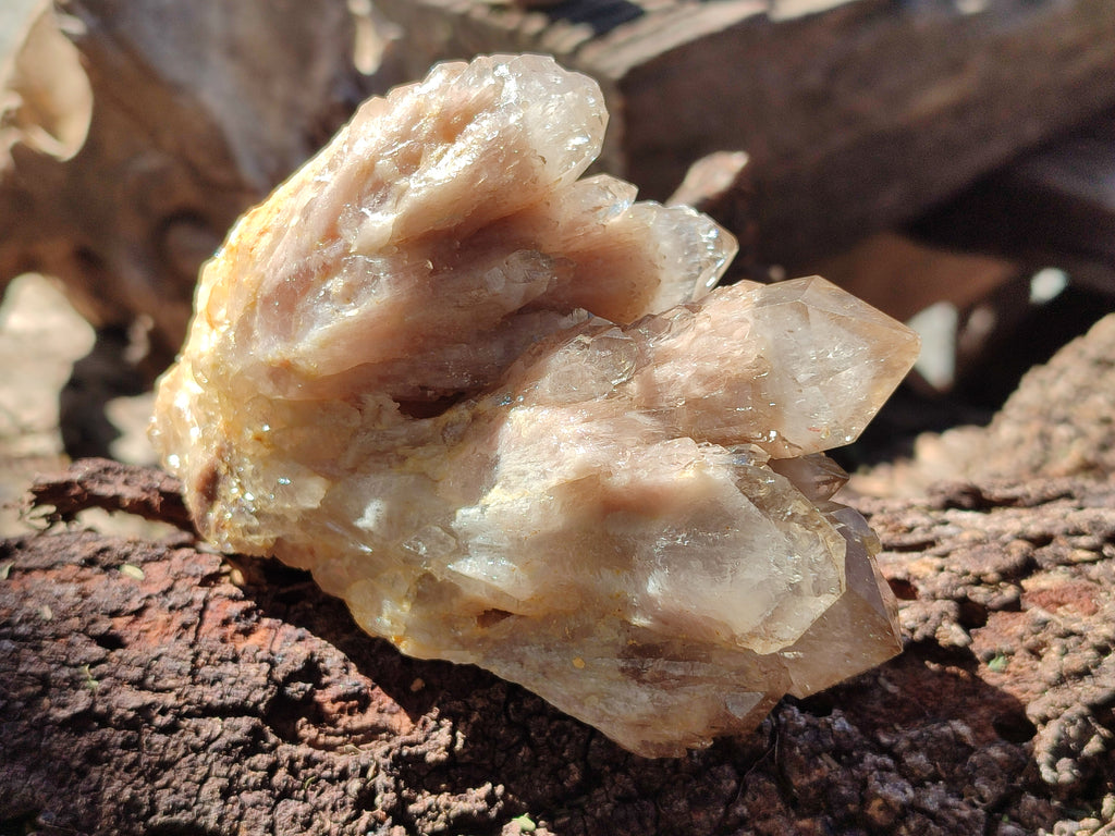 Natural Smokey Phantom Quartz Clusters x 4 From Luena, Congo - Toprock Gemstones and Minerals 