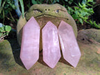 Polished Double Terminated Rose Quartz Points x 6 From Ambatondrazaka, Madagascar - Toprock Gemstones and Minerals 
