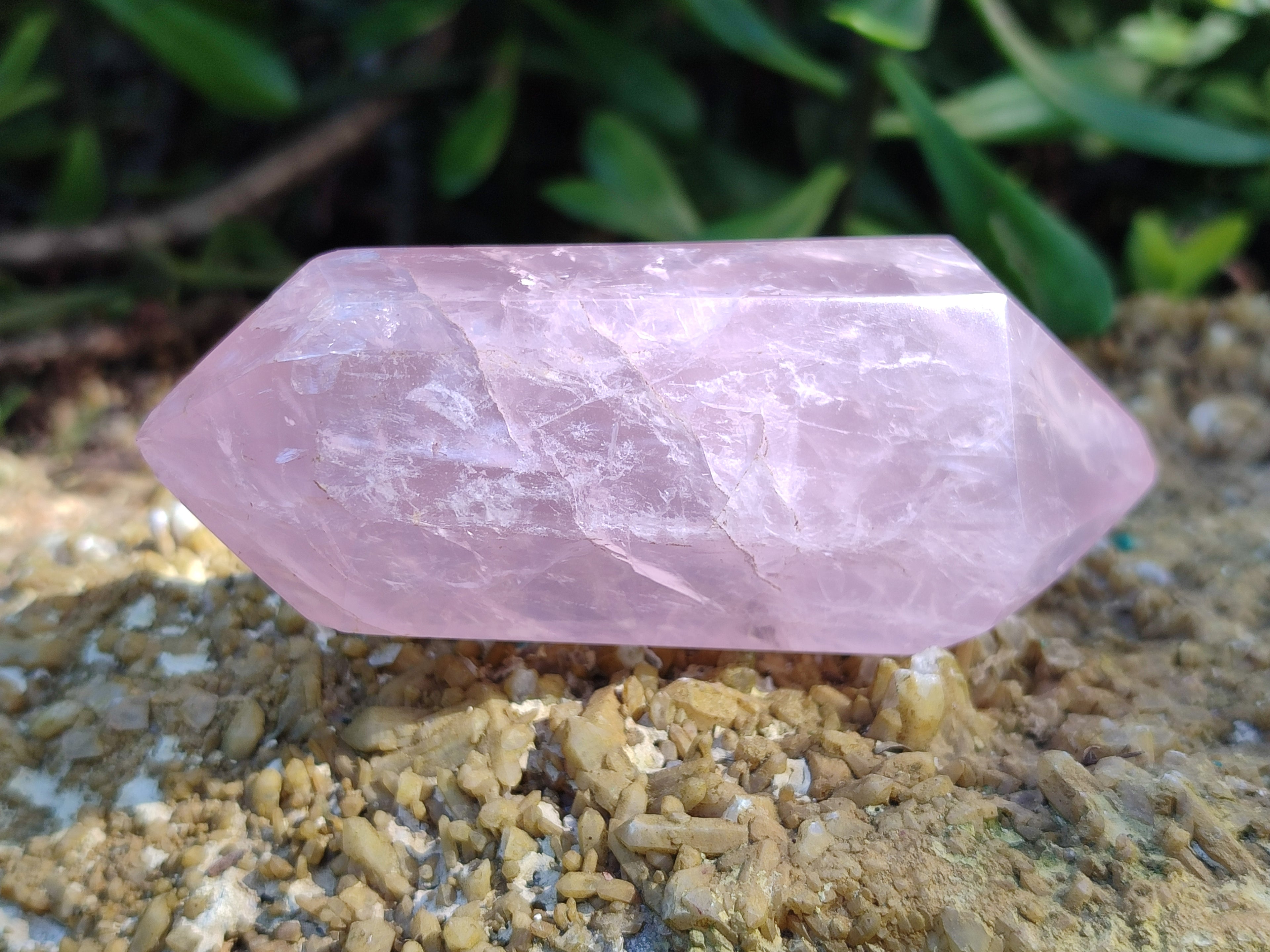 Polished Double Terminated Rose Quartz Points x 6 From Ambatondrazaka, Madagascar - Toprock Gemstones and Minerals 