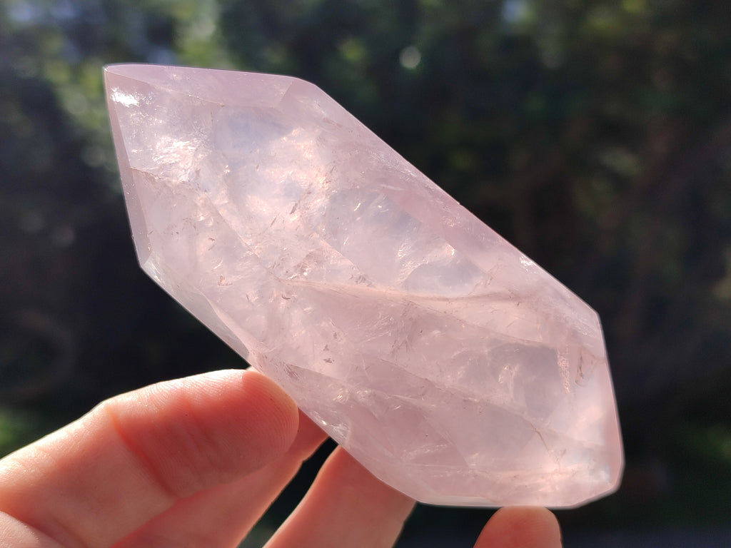 Polished Double Terminated Rose Quartz Points x 6 From Ambatondrazaka, Madagascar - Toprock Gemstones and Minerals 