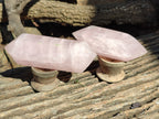 Polished Double Terminated Rose Quartz Points x 6 From Ambatondrazaka, Madagascar - Toprock Gemstones and Minerals 
