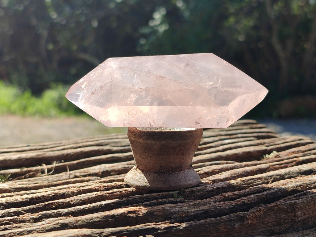 Polished Double Terminated Rose Quartz Points x 6 From Ambatondrazaka, Madagascar - Toprock Gemstones and Minerals 