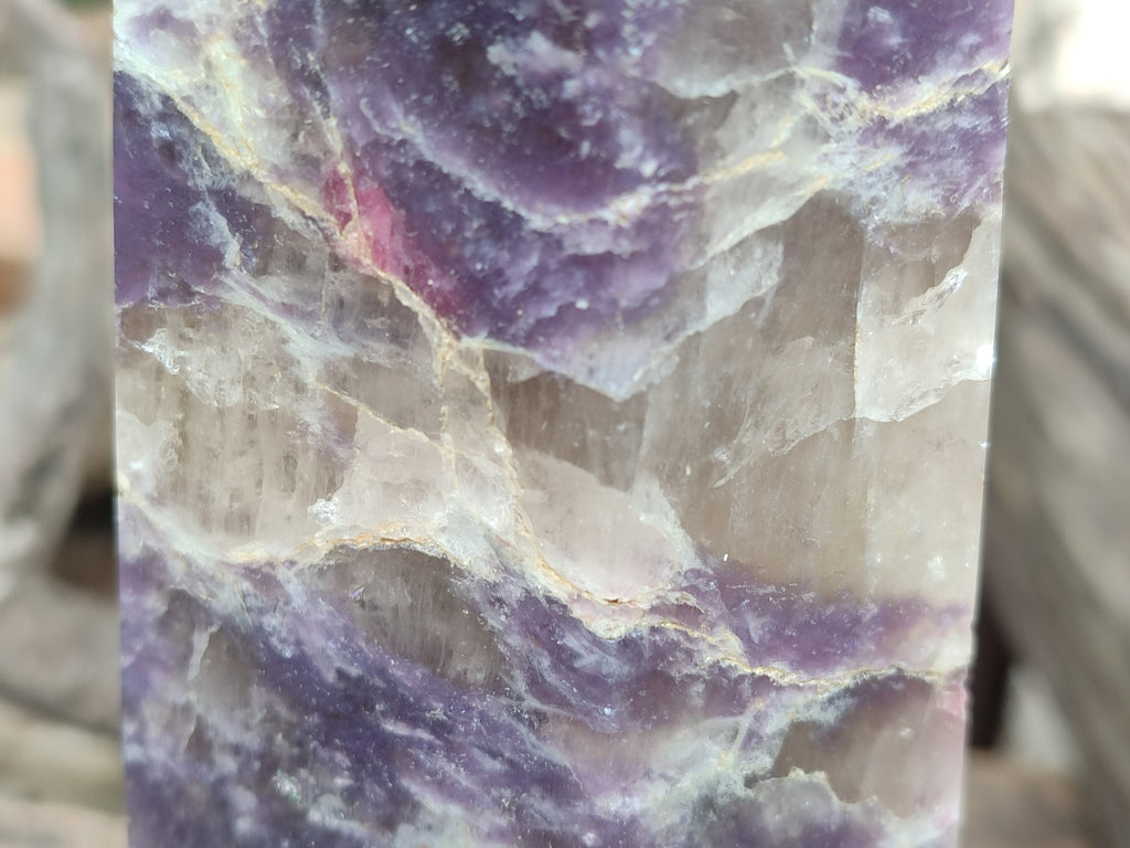 Polished Lepidolite with Pink Rubellite Tower x 1 From Ambatondrazaka, Madagascar - Toprock Gemstones and Minerals 