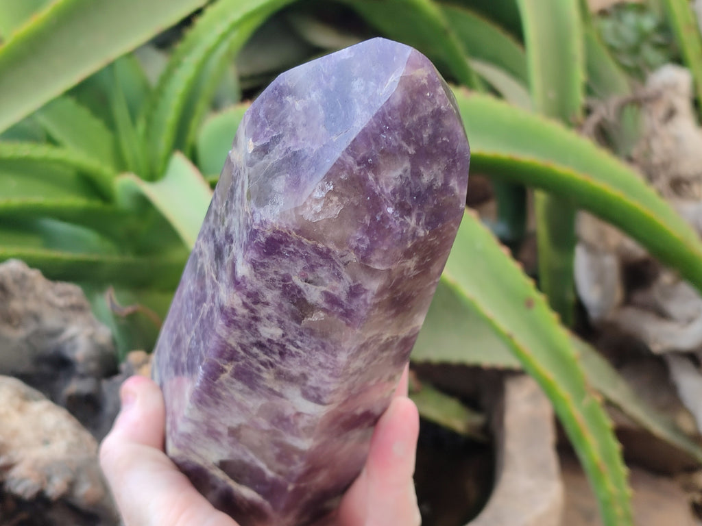 Polished Lepidolite with Pink Rubellite Tower x 1 From Ambatondrazaka, Madagascar - Toprock Gemstones and Minerals 