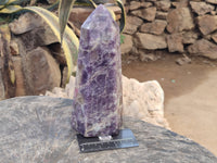 Polished Lepidolite with Pink Rubellite Tower x 1 From Ambatondrazaka, Madagascar