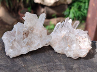 Natural Clear Multi Terminated Quartz Crystal Clusters x 24 From Madagascar