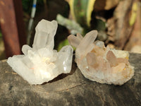Natural Clear Multi Terminated Quartz Crystal Clusters x 24 From Madagascar