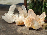 Natural Clear Multi Terminated Quartz Crystal Clusters x 24 From Madagascar