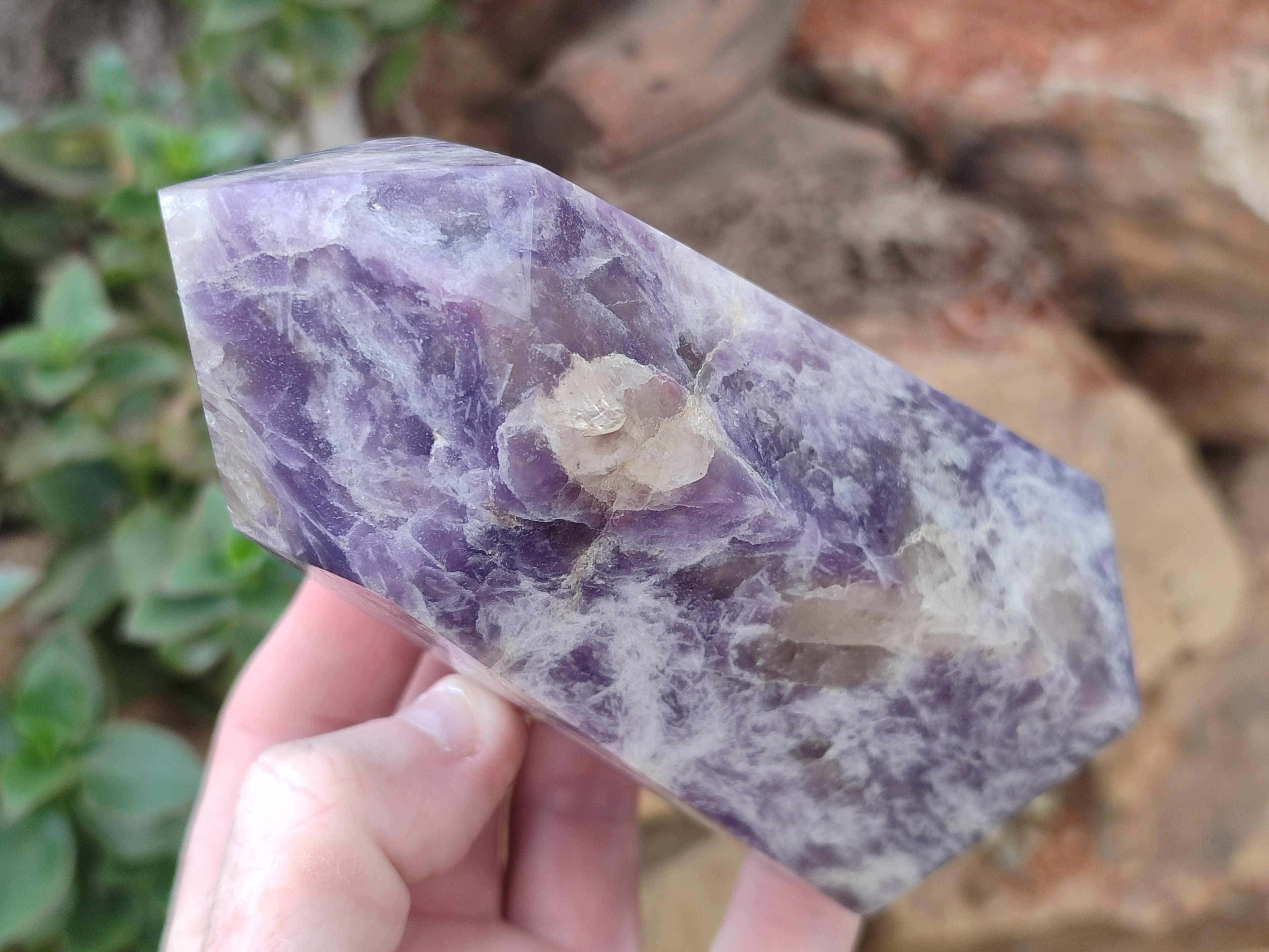 Polished Lepidolite Points x 2 From Ambatondrazaka, Madagascar - Toprock Gemstones and Minerals 