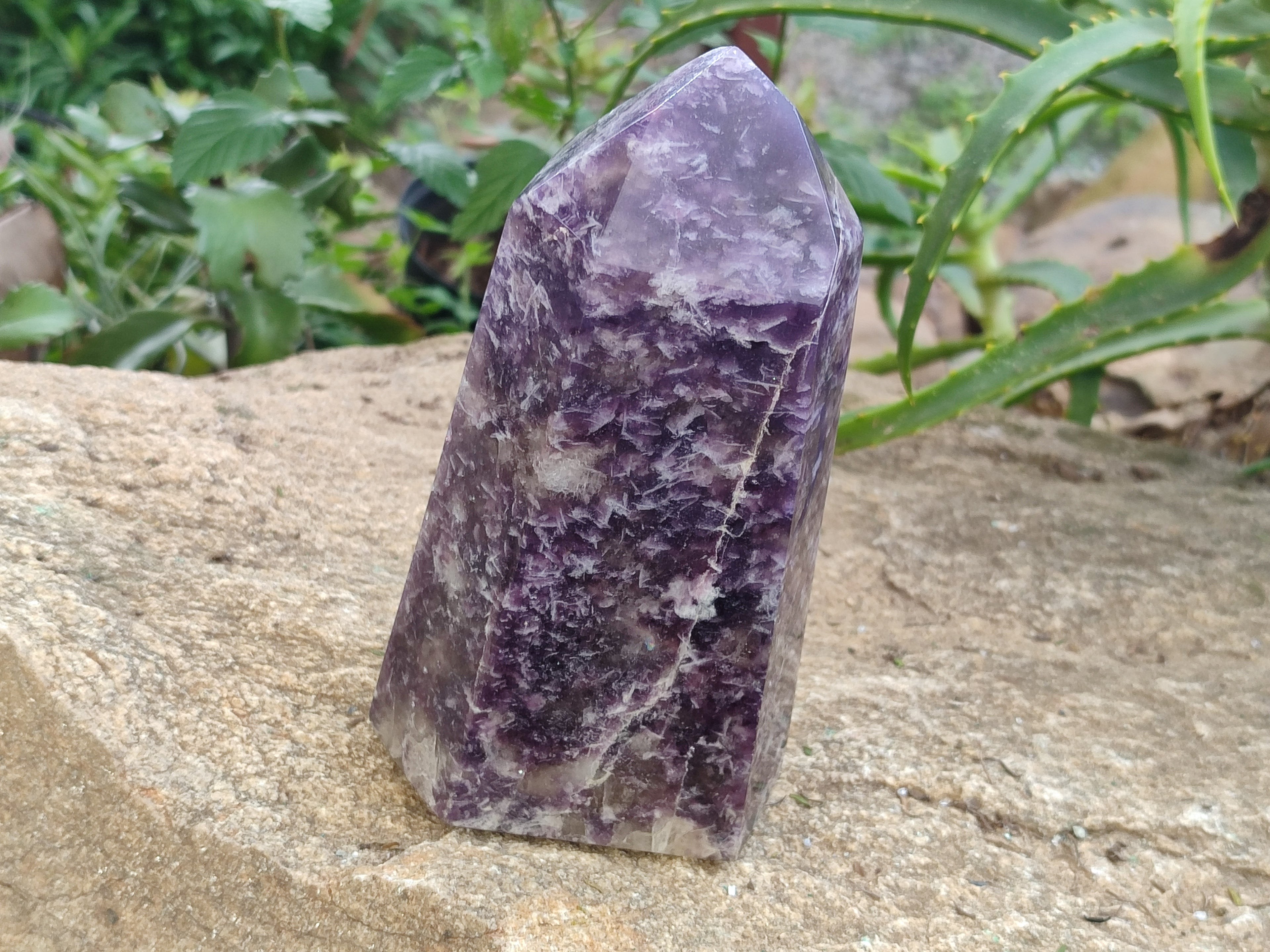Polished Lepidolite Points x 2 From Ambatondrazaka, Madagascar - Toprock Gemstones and Minerals 