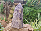 Polished Lepidolite Points x 2 From Ambatondrazaka, Madagascar - Toprock Gemstones and Minerals 