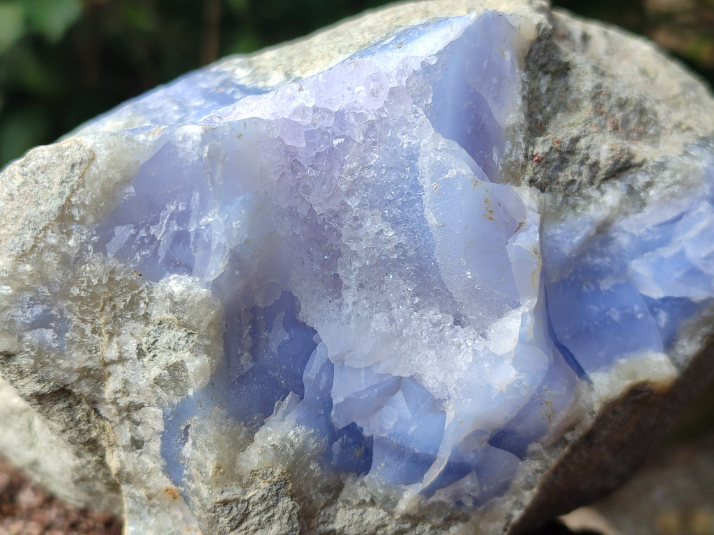 Natural Blue Lace Agate Geode Specimens x 2 From Nsanje, Malawi - Toprock Gemstones and Minerals 