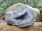 Natural Blue Lace Agate Geode Specimens x 2 From Nsanje, Malawi - Toprock Gemstones and Minerals 