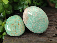 Polished Amazonite Palm Stones x 12 From Zimbabwe