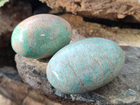 Polished Amazonite Palm Stones x 12 From Zimbabwe