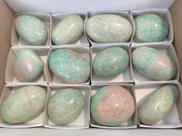 Polished Amazonite Palm Stones x 12 From Zimbabwe