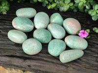 Polished Amazonite Palm Stones x 12 From Zimbabwe