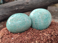 Polished Amazonite Palm Stones x 12 From Zimbabwe