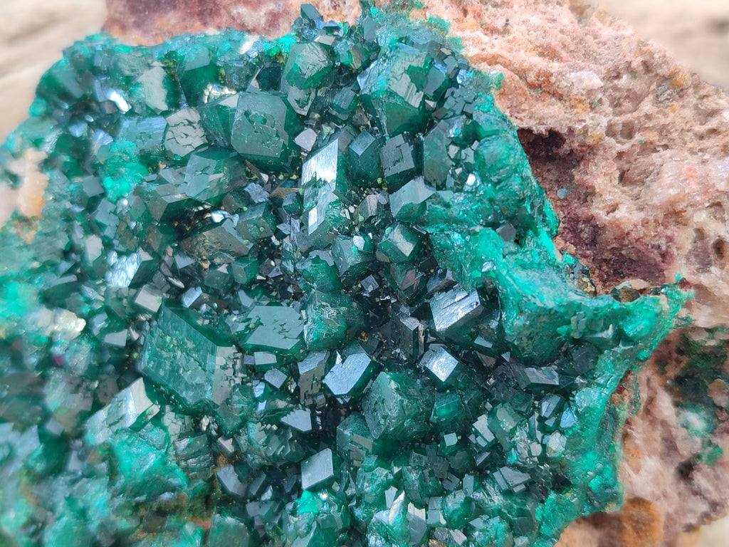 Natural Rare Dioptase and Malachite Specimen x 1 From Likasi, Congo - Toprock Gemstones and Minerals 