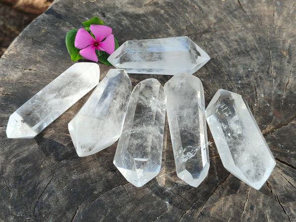 Polished Double Terminated Quartz Crystals x 6 From Madagascar