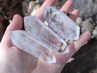 Polished Double Terminated Quartz Crystals x 6 From Madagascar