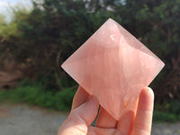 Polished Gemmy Rose Quartz Pyramids x 4 From Madagascar
