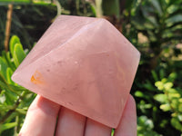 Polished Gemmy Rose Quartz Pyramids x 4 From Madagascar