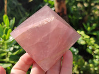 Polished Gemmy Rose Quartz Pyramids x 4 From Madagascar