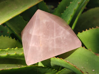 Polished Gemmy Rose Quartz Pyramids x 4 From Madagascar