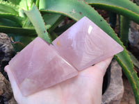 Polished Gemmy Rose Quartz Pyramids x 4 From Madagascar
