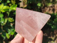 Polished Gemmy Rose Quartz Pyramids x 4 From Madagascar
