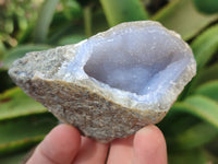 Natural Blue Lace Agate Geode Specimens x 24 From Nsanje, Malawi