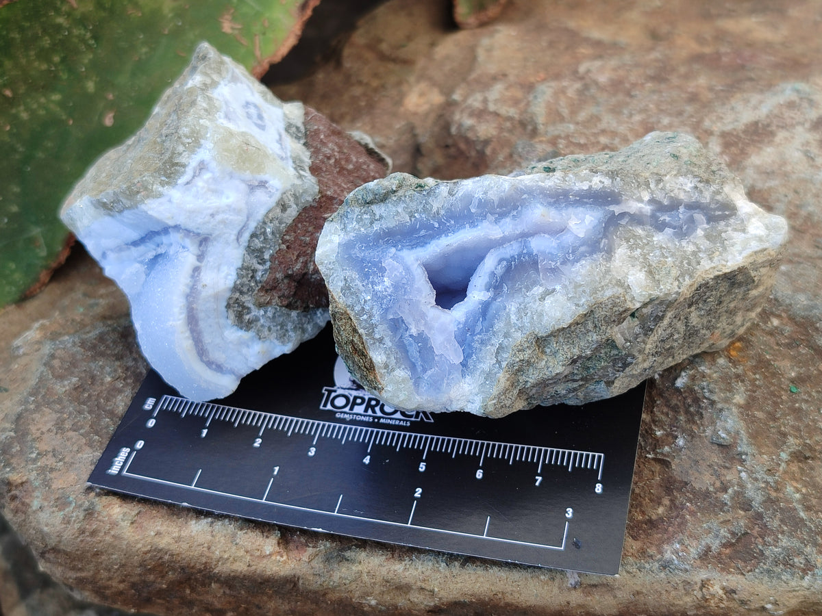 Natural Blue Lace Agate Geode Specimens x 24 From Nsanje, Malawi - Toprock Gemstones and Minerals 
