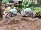 Hand Made Copper Wire Wrapped Pendants x 6 From Southern Africa - Toprock Gemstones and Minerals 