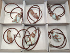 Hand Made Copper Wire Wrapped Pendants x 6 From Southern Africa - Toprock Gemstones and Minerals 