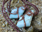Hand Made Copper Wire Wrapped Pendants x 6 From Southern Africa - Toprock Gemstones and Minerals 