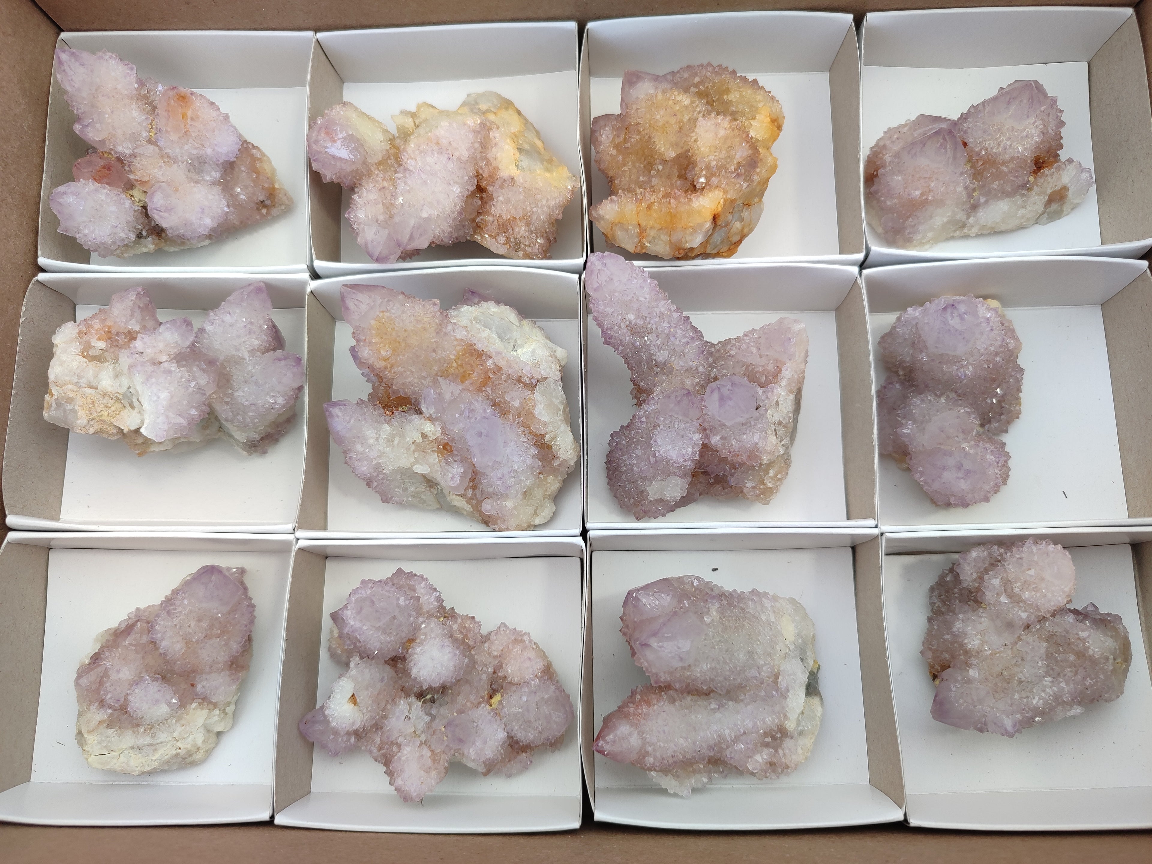 Natural Lilac Fairy Spirit Quartz Clusters x 12 From Boekenhouthoek, South Africa - Toprock Gemstones and Minerals 